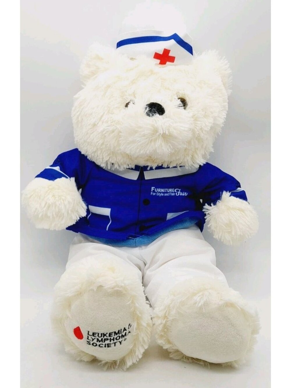 Furniture Fair Teddy Bear Plush Leukemia Lymphoma Society Nurse Doctor White
